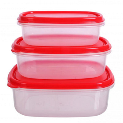 Kitchen Set of 3 EasyStore Rectangular Containers Airtight Storage Boxes