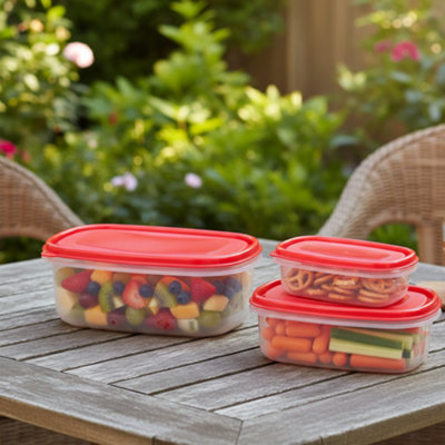 Kitchen Set of 3 EasyStore Rectangular Containers Airtight Storage Boxes