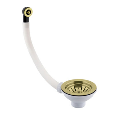 Kitchen Sink Basket Strainer Waste Round Overflow Brushed Brass Price Comparisons | Compare The Build