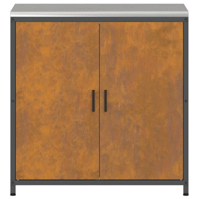 Kitchen Storage Cabinet with Shelf Rusty Weathering steel