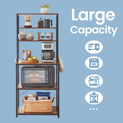 Kitchen Storage Rack, Coffee Bar, Baker s Rack, Total 6 Shelves and 6 ...