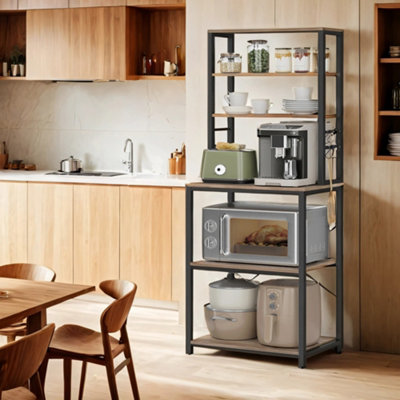 Kitchen Storage Rack, Coffee Bar, Baker s Rack, Total 6 Shelves and 6 ...