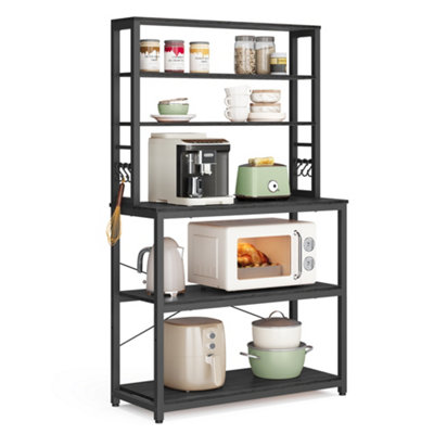 Kitchen Storage Rack, Coffee Bar, Bakers Rack, Total 6 Shelves and 6 ...