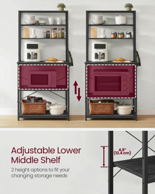 Kitchen Storage Rack, Coffee Bar, Bakers Rack, Total 6 Shelves and 6 ...