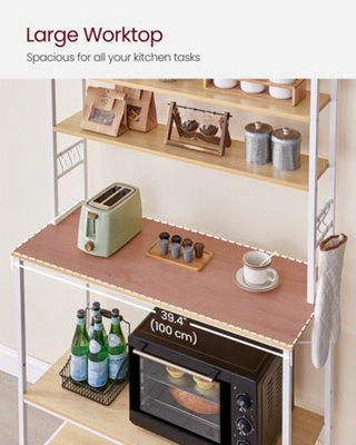 Kitchen Storage Rack, Coffee Bar, Total 6 Shelves and 6 Hooks, for ...