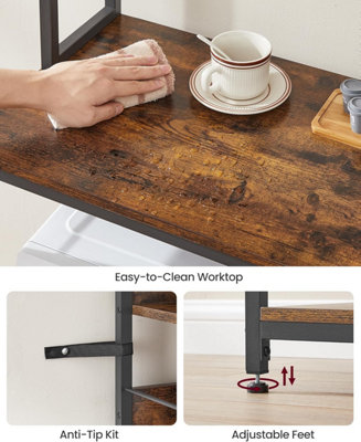 Kitchen Storage Rack with Power Outlet, Coffee Bar, Baker's Rack, with ...
