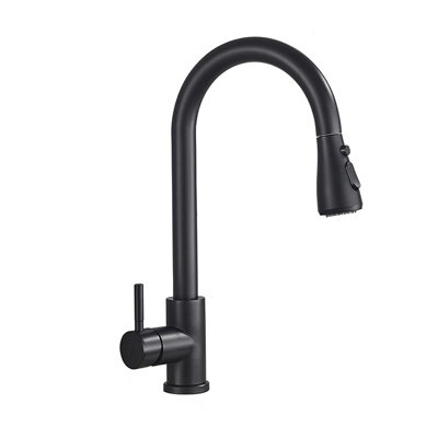 Kitchen Tap Pull Out Black Finish Swivel Spout