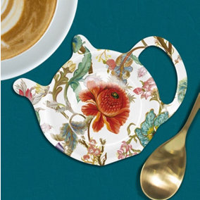 Kitchen, Teabag, Teaspoon Tidy. Featuring an Anthina Floral Print Design. H10 x W13 x D2 cm