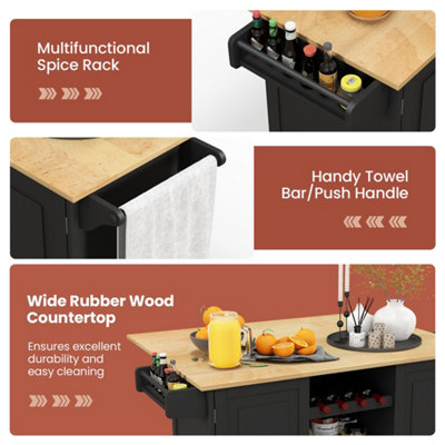 Kitchen Trolley Cart Rolling Kitchen Island Cart with Deep Drawer
