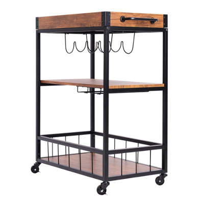 Kitchen Trolley Storage Cart Mobile Wheeled Trolley with Storage ...