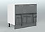Kitchen Unit 100cm Base Cabinet Cupboard 1000 Soft Close 2 Doors Grey Gloss Luxe