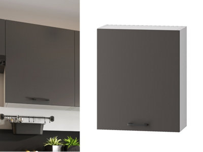 Kitchen Wall Cabinet 600mm Unit 60cm Cupboard Soft Close Dark Grey Storage Clara