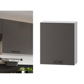 Kitchen Wall Cabinet 600mm Unit 60cm Cupboard Soft Close Dark Grey Storage Clara