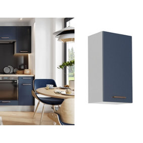 Kitchen Wall Cabinet Cupboard 400mm Navy Blue Unit Narrow Storage Copper Nora