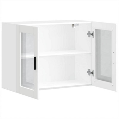 Kitchen Wall Cabinet with Glass Door Porto White