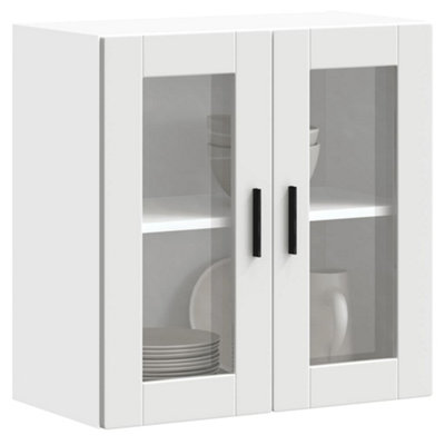 Kitchen Wall Cabinet with Glass Door Porto White