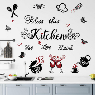 Kitchen Coffee House Cup Wall Stickers Vinyl Decal Mural Home Decor Removable Basketball Wall Stickers Cute Room Decorations for Women Widgets Wall Stickers Wall Quotes Decals Clear Window Cling Kids