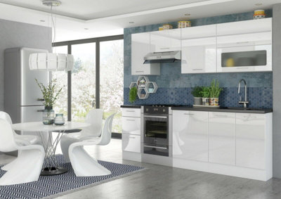 B&q white gloss kitchen deals wall units