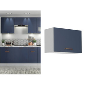 Kitchen Wall Unit 600mm Extractor Fan Hood Housing Cabinet Navy Dark Blue Nora