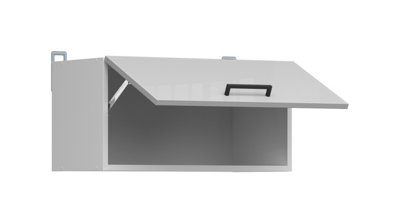 Kitchen Wall Unit 600mm Extractor Fan Housing Cabinet Light Grey Gloss ...