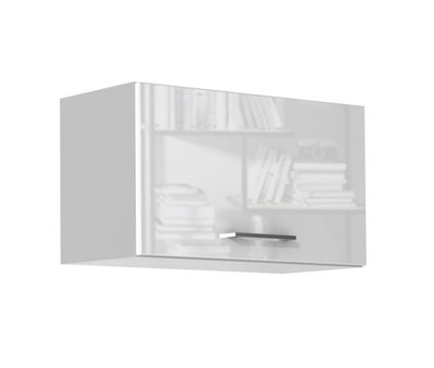 Kitchen Wall Unit 600mm White Gloss Extractor Fan Hood Housing Cabinet ...