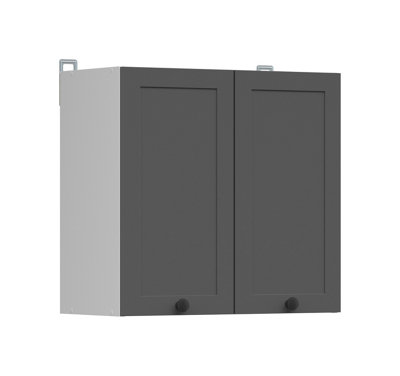 Kitchen Wall Unit 800mm Cabinet 2 Door 80cm Cupboard Shaker Dark Grey Junona