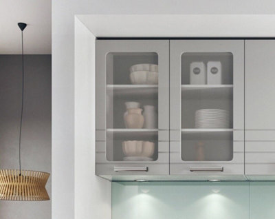 Kitchen wall units with glass doors hotsell