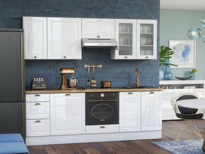 Kitchen Wall Unit Extractor Cabinet 60cm 600 White Gloss Shaker ...