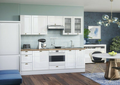 Kitchen Wall Unit Extractor Cabinet 60cm 600 White Gloss Shaker ...