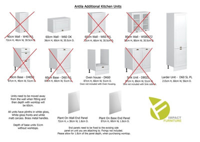 Kitchen Wall Unit Extractor Cabinet 60cm 600 White Gloss Shaker ...