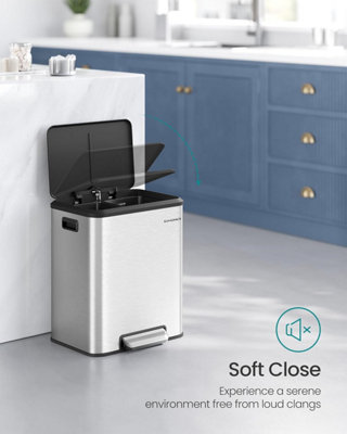 Kitchen Waste Container, Double Bin for Rubbish and Recycling, Inner ...