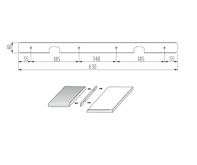 Kitchen Worktop End Edging Trim 40mm - Type Corner - Colour Black