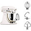 KitchenAid ™ 125 Artisan Mixer 4.8L Porcelain White - Includes Wire Whisk, Dough Hook and Kitchen Aid Flat Beater