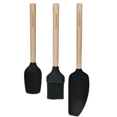 KitchenAid 3-Piece Bamboo Baking Set with Spoon Spatula, Pastry Brush and Mixer Spatula