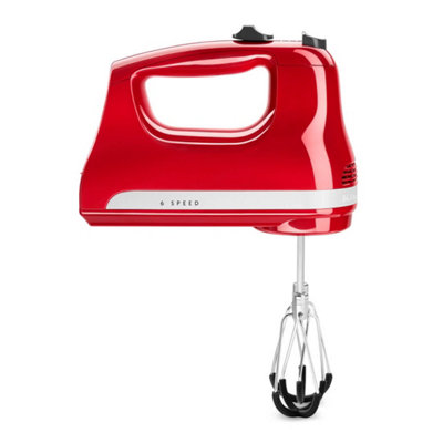 KitchenAid 6 Speed Hand Mixer Flex Edge Empire Red