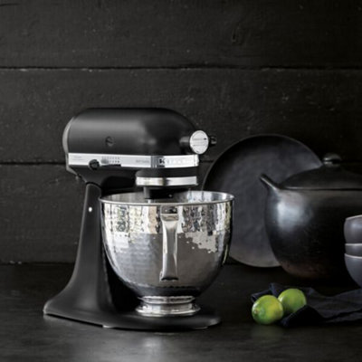 KitchenAid Artisan Mixer 156 Matte Black with Hammered Bowl