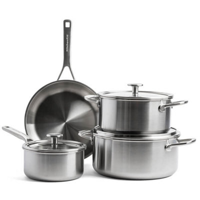 KitchenAid Multi Ply Stainless Steel 7 Piece Cookware Set DIY at B Q