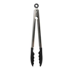 KitchenAid Silicone Tipped Stainless Steel Serving Tongs Black