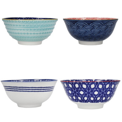 KitchenCraft 4-Piece Ceramic Cereal / Dessert Bowl Set