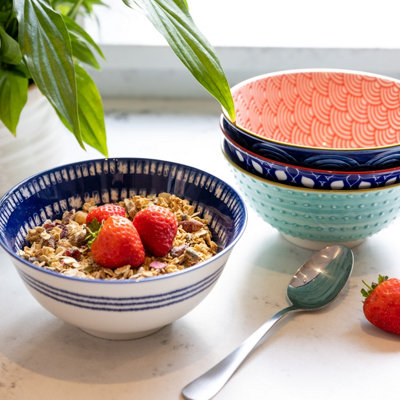 KitchenCraft 4-Piece Ceramic Cereal / Dessert Bowl Set