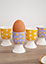 KitchenCraft 4-Piece Novelty Ceramic Egg Cup Set