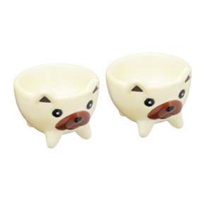 KitchenCraft Ceramic Dog-Shaped Novelty Egg Cups