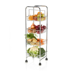 KitchenCraft Chrome Plated Four Tier Trolley
