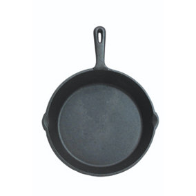 KitchenCraft Deluxe Cast Iron 24cm Round Plain Grill Pan