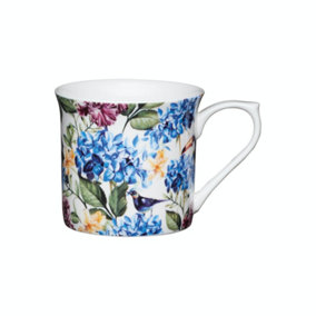 KitchenCraft Fluted Fine Bone China Country Floral Mugs
