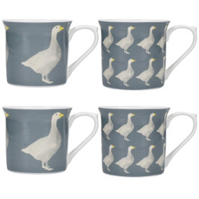 KitchenCraft "Goose" 4-Piece Ceramic Mug Set