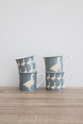 KitchenCraft "Goose" 4-Piece Ceramic Mug Set