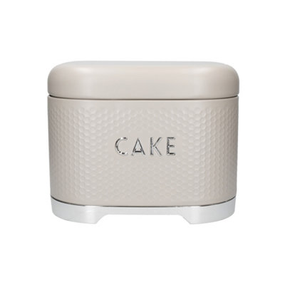 KitchenCraft Large Square Biscuit Tin Storage Cake Jar Kitchen Cream Vintage