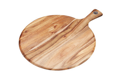 KitchenCraft Natural Elements Acacia Wood Round Serving Paddle Board