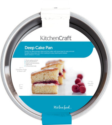 KitchenCraft Non-Stick 18cm Loose Base Deep Cake Pan